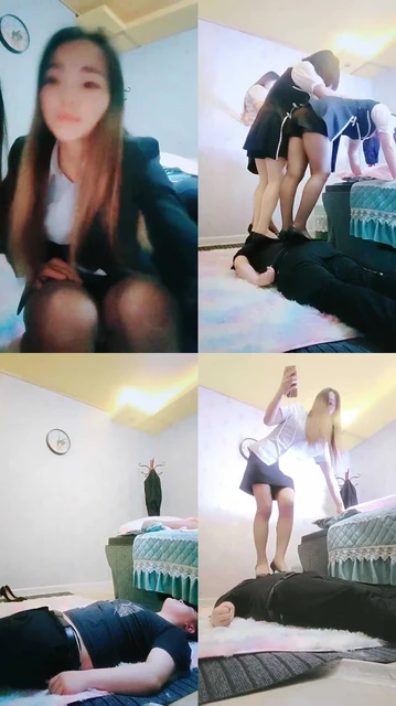 【艾琳】带两位素人技师踩狗【双视角版】