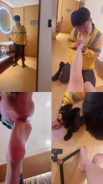 【盖洛】惩罚迟到的外卖员-短靴原味黑棉袜