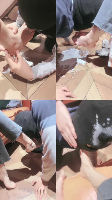 【子衿】双奴-狂舔酸奶脚/踩踏插嘴脚耳光