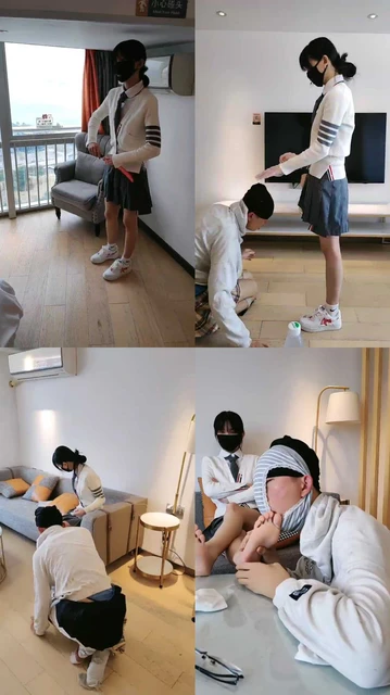 【暴力美学】JK小姐姐内裤套头白鞋棉袜辱狗