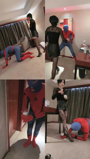 【爵恋霸主】蜘蛛侠狗-倒立高跟黑丝踢踹/耳光/脚喂酸奶