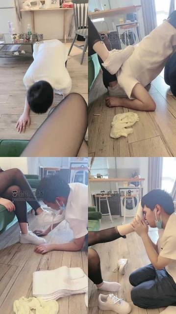 【欣欣S】黑丝棉袜小白鞋玩畜生