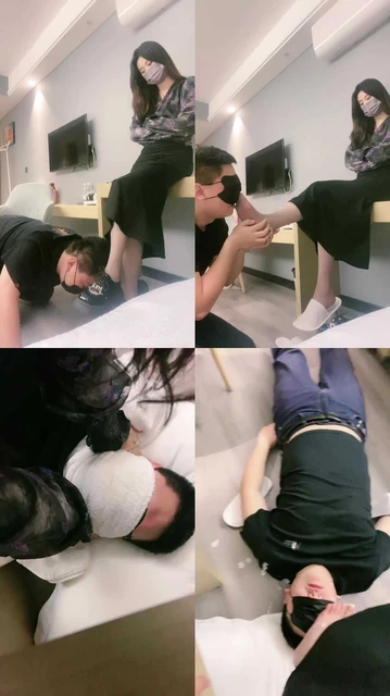 【夏娜】头顶鞋/强制闻臭鞋/骑狗背/耳光/脚喂酸奶/踩踏