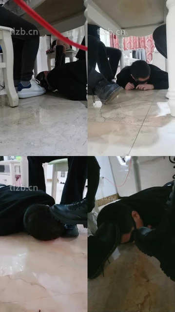 【文文文】桌底视角-脏鞋跪舔伺候主人-踩踏碾压【三视角版】