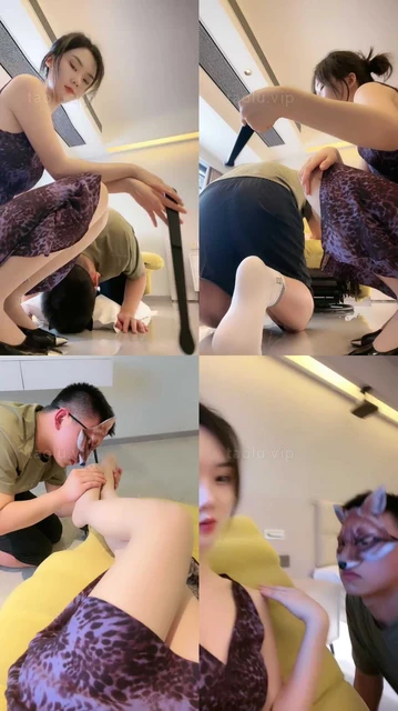 【暴躁小溪】胯下辱/肉丝脚闻舔/虐乳/镜前羞辱