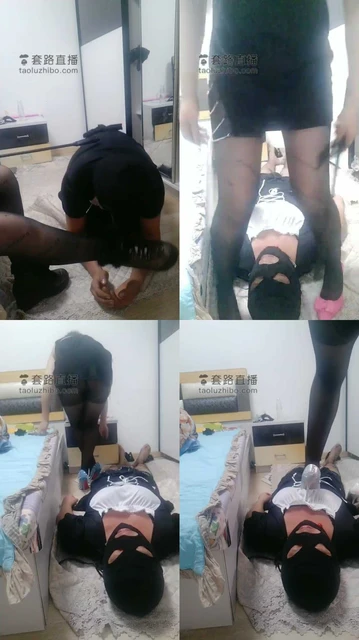 【蓝蝶魅主】黑丝网袜羞辱变装女仆