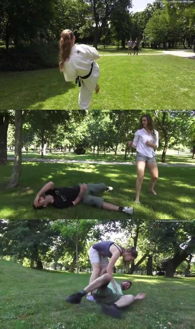 【欧美女王】最强美女格斗家Lenka绝强腿法踢爆狗头！狗头横飞！踢裆踹脸！