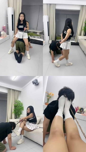 【伊诺】白鞋白袜踩/狗链遛狗/臭脚捂脸