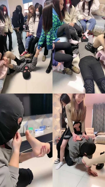 【精神小妹】群调特写视角舔脚踩踏