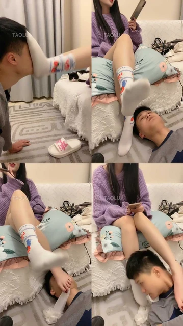 【灵猫】运动后原味白棉袜羞辱狗东西