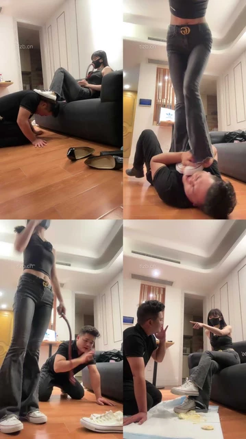 【暴力美学】鞋底耳光/电棍虐打/转胯/全体重踩/白袜脚喂食