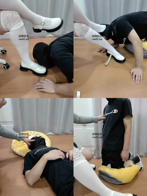 【拽拽】皮鞋白袜蹂躏踩地毯奴
