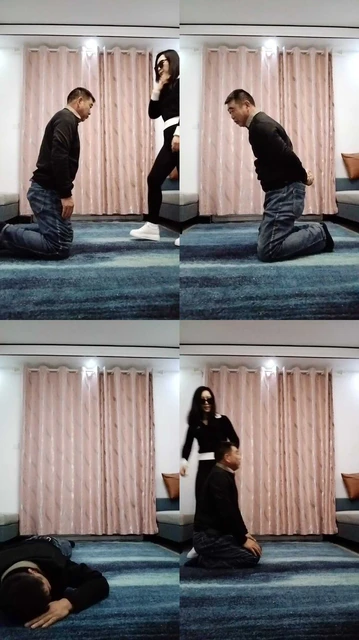 【婉婷殿下】小白鞋特辑-暴力美学踢踹虐打【双视角版】