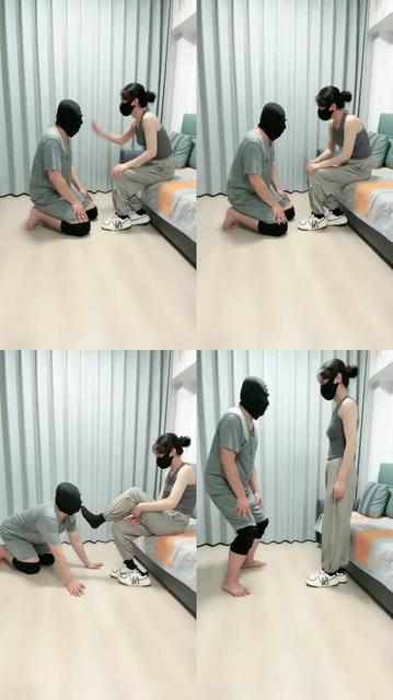 【飒飒小主】踢裆耳光白鞋黑袜爆蛋