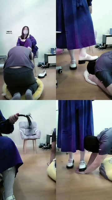 【樊樊大人】鞭打/舔皮鞋镂空白袜