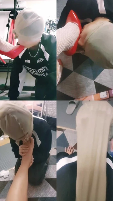 【梦琪】跪舔红高跟白网袜/骑脖赏赐圣水【完整版】