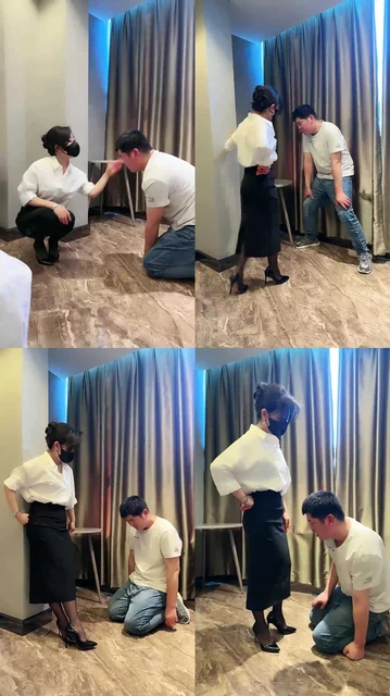 【辣姐】露脸狗全体重爆头耳光【上下合集】