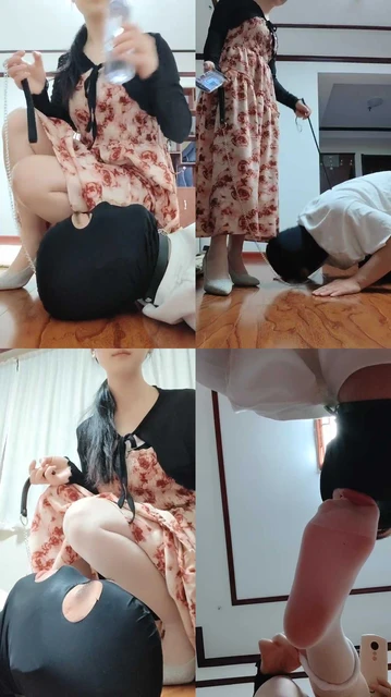 【申小悦】狗链遛狗/肉丝脚踩狗/喂口水/踩狗爪