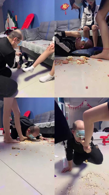 【精神小妹】精彩-多学生素人S踩食物喂狗