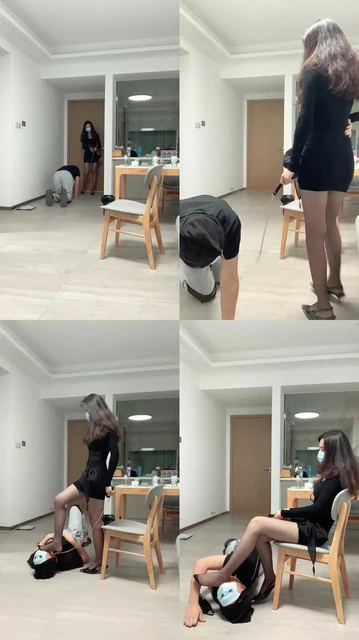 【御妍S】黑丝高跟踩/戒尺虐打/狗链遛狗/转胯【四视角版】