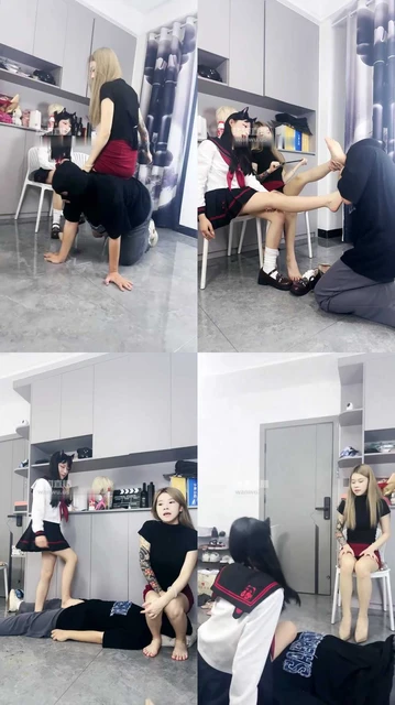 【困困s】困困s，丢丢s，带姐妹开发恋足骚狗