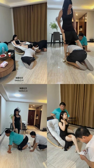 【初夏s】三个家奴伺候主人，按摩，踩踏