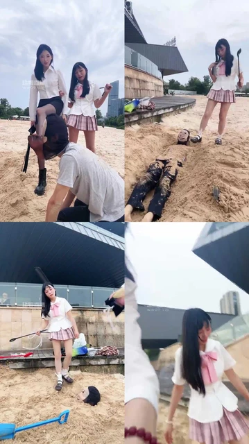 【千千】双S沙滩调教 活该猥琐奴