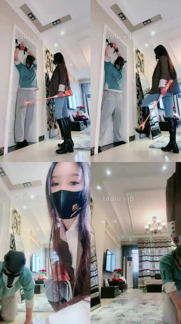 【猫神大人】吊绑门上-数据线鞭子抽/转胯长靴踩踏