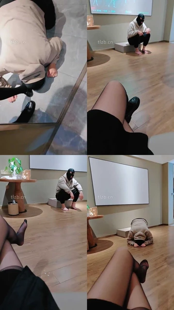 【舒苒】跪舔皮鞋及膝袜-黑丝诱惑