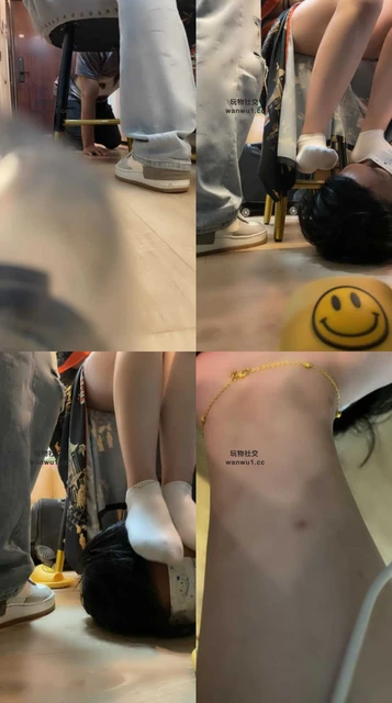 【魔鬼天使】桌底视角-白袜臭脚蹂躏踩