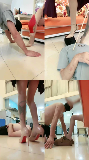 【欣儿】死狗跪在主人珍贵的高跟鞋底下