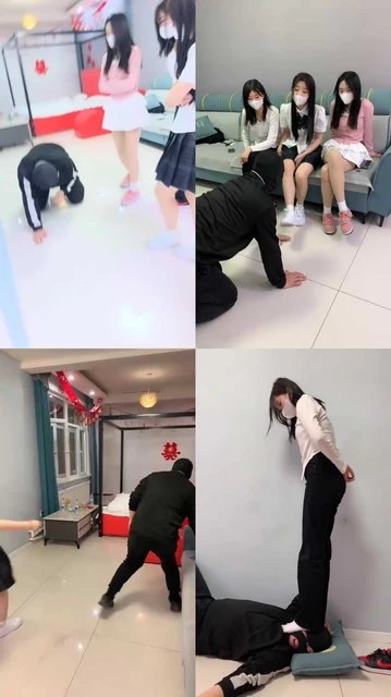 【精神小妹】3学生S-运动鞋白袜踹头踹脸暴力场