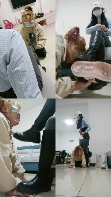 【爱可呀】素人单调母畜-舔闻长靴/转胯/闻鞋窝