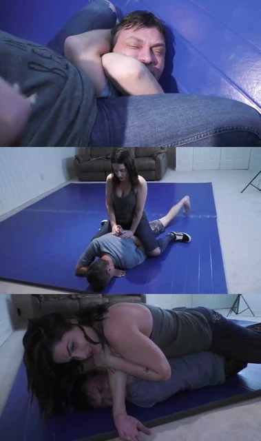 【欧美女王】牛仔裤帆布鞋太妹冲上去暴揍瘦弱男！闺蜜边录像边用脚踩狗脸！