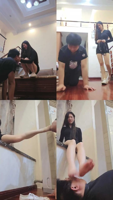 【嘉妮】居高临下帆布鞋踩虐/骑马狗爬/腿绞/脚插嘴