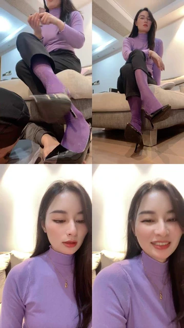 【王妃】沉浸式-高跟紫丝袜诱惑虐