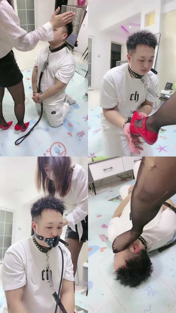 【狠欣人】捂嘴窒息/高跟踩乳/狗链拴狗