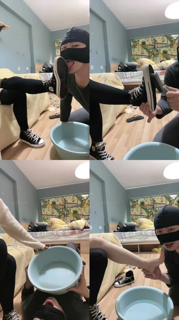 【黑泽兮】狗舌清理脏匡威原味脚