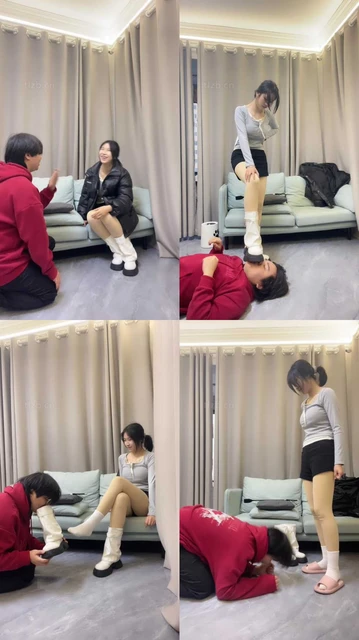 【素人挖掘机】白靴白棉袜气味控制虐