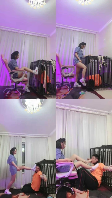 【鱼糯糯】双S-关狗笼/舔小白鞋/藤条抽/揪耳朵/捆绑鞭打踢踹