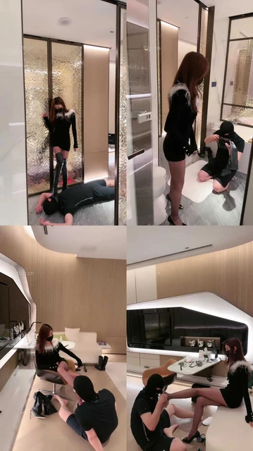 【美美子】长靴/高跟踢裆踩踏-耳光坐垫/恋足闻