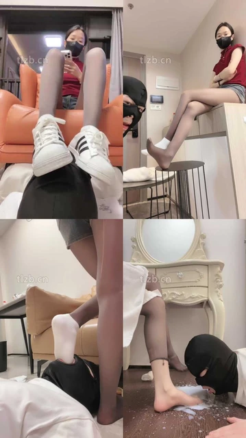 【萬一】长靴模特S-白鞋棉袜+丝袜踩脚垫/深喉