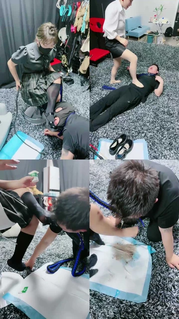 【馨妍】双S-皮鞋+黑丝肉丝踩踏喂食/骑马