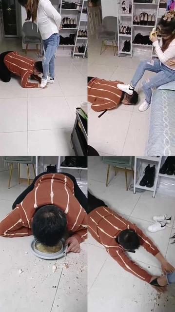 【优雅】脏鞋踩踏食物喂食