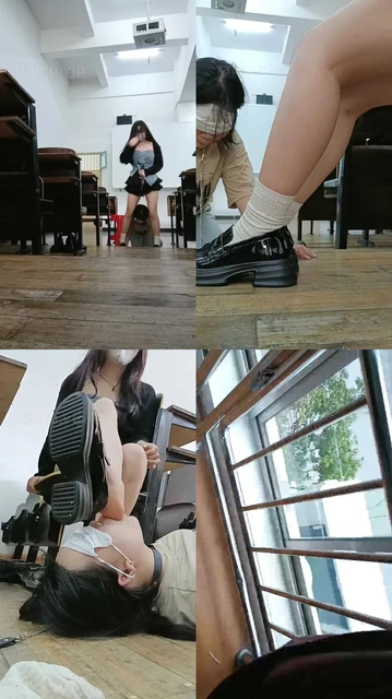 【爱可呀】学生主教室调-窗台舔脚/清理鞋底/骑马/深喉