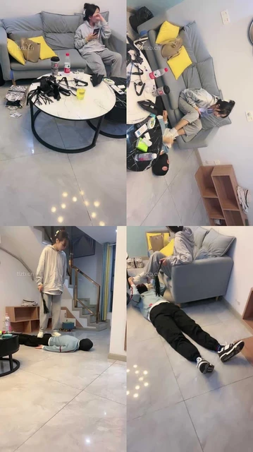 【乔妹】运动鞋白袜踩地毯狗/虐乳/鞭打