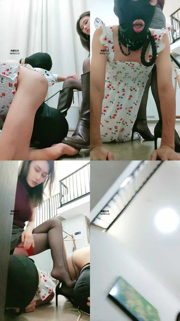 【喵酱紫】双M-长靴踩踏/丝袜塞嘴/臭脚丫狂舔