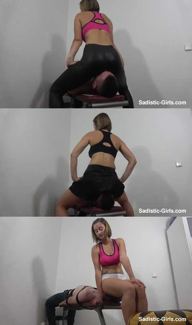 【欧美女王】SG-《坐扁你的脸》被陪酒女Megan捆绑穿皮裤短裙热裤坐脸窒息羞辱!