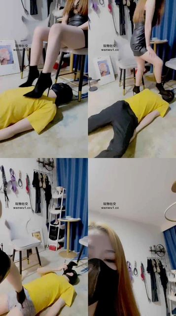 【魔鬼天使】短靴高跟踩虐地毯狗