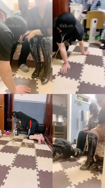 【佳琪女王】夫妻主长靴踩虐绿帽-反绑口球塞嘴